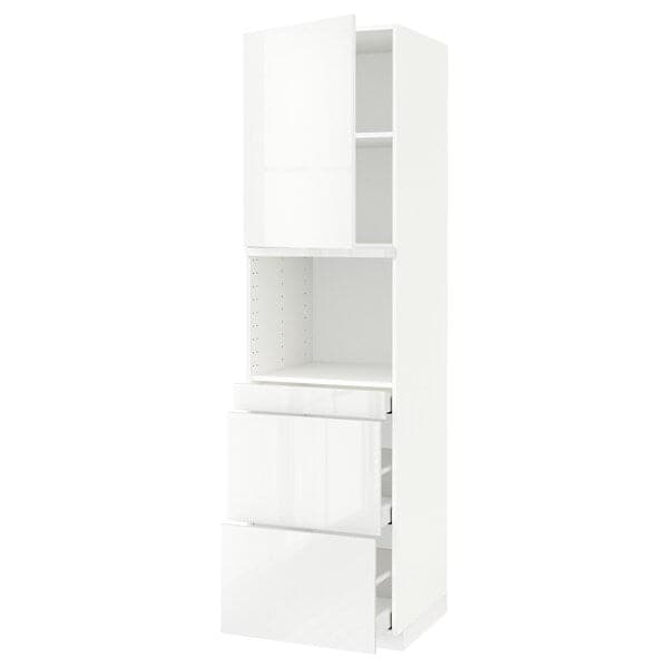 Ikea METOD / MAXIMERA - Hi cab f micro combi w door/3 drwrs, white/Ringhult white, 60x60x220 cm