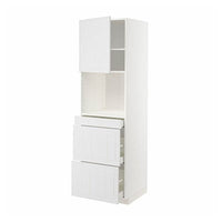 METOD / MAXIMERA hi cab f micro combi w door/3 drwrs, white/Stensund white, 60x60x200 cm