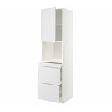 METOD / MAXIMERA hi cab f micro combi w door/3 drwrs, white/Stensund white, 60x60x220 cm