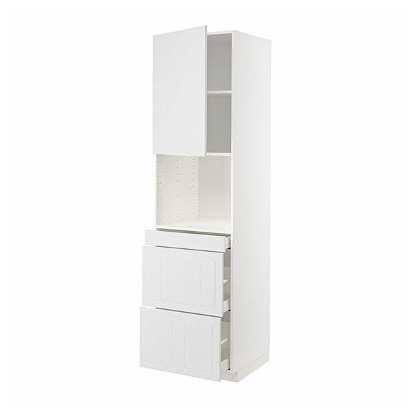 METOD / MAXIMERA - METOD / MAXIMERA Hi cab f micro combi w door/3 drwrs, white/Stensund white, 60x60x220 cm