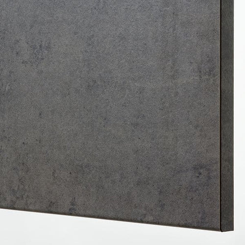 METOD / MAXIMERA High cabinet/2 drawers for oven - white/Kalhyttan cement effect dark grey 60x60x140 cm , 60x60x140 cm