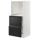 METOD / MAXIMERA high cabinet w 2 drawers for oven, white/Upplöv matt anthracite, 60x60x140 cm