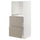 METOD / MAXIMERA high cabinet w 2 drawers for oven, white/Upplöv matt dark beige, 60x60x140 cm