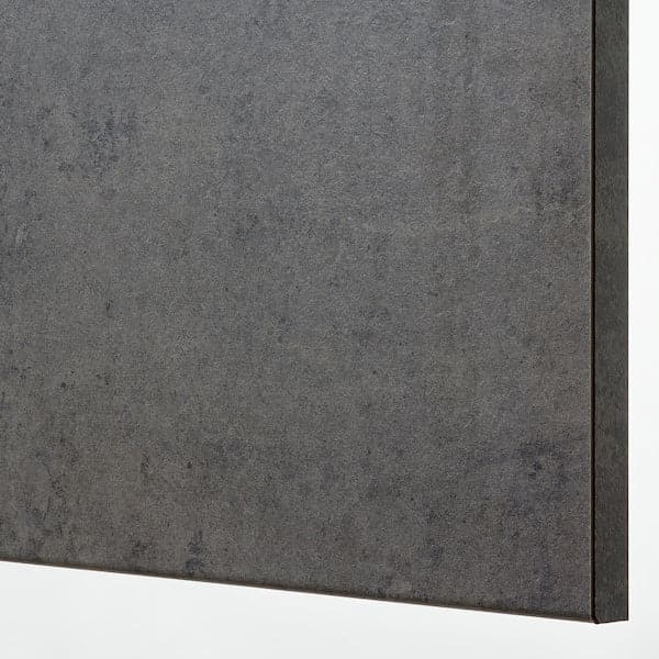 METOD / MAXIMERA High cabinet/2 drawers for oven - black/Kalhyttan cement effect dark grey 60x60x140 cm , 60x60x140 cm - best price from Maltashopper.com 49415531