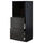 METOD / MAXIMERA high cabinet w 2 drawers for oven, black/Nickebo matt anthracite, 60x60x140 cm