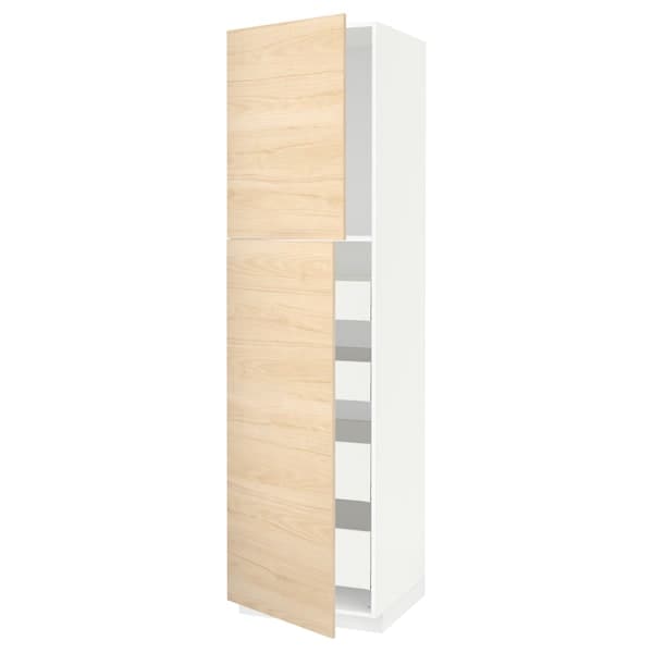 Ikea METOD / MAXIMERA - Hi cab w 2 doors/4 drawers, white/Askersund light ash effect, 60x60x220 cm