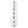 METOD / MAXIMERA hi cab w 2 doors/4 drawers, white/Axstad matt white, 40x60x200 cm
