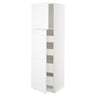 METOD / MAXIMERA hi cab w 2 doors/4 drawers, white/Axstad matt white, 60x60x200 cm