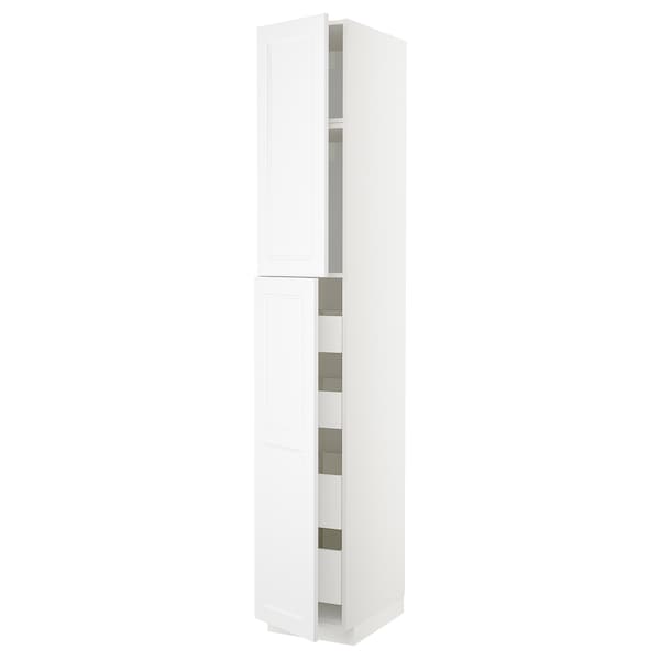METOD / MAXIMERA - Hi cab w 2 doors/4 drawers, white/Axstad matt white, 40x60x240 cm - best price from Maltashopper.com 39467115