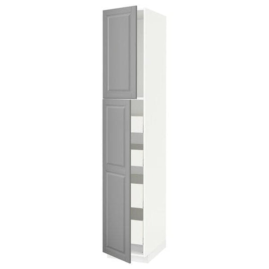 Ikea METOD / MAXIMERA - Hi cab w 2 doors/4 drawers, white/Bodbyn grey ,