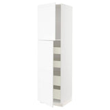 METOD / MAXIMERA hi cab w 2 doors/4 drawers, white Enköping/white wood effect, 60x60x220 cm