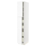 METOD / MAXIMERA hi cab w 2 doors/4 drawers, white Enköping/white wood effect, 40x60x220 cm