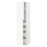 METOD / MAXIMERA hi cab w 2 doors/4 drawers, white Enköping/white wood effect, 60x60x240 cm