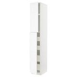 METOD / MAXIMERA hi cab w 2 doors/4 drawers, white Enköping/white wood effect, 40x60x240 cm
