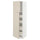 METOD / MAXIMERA hi cab w 2 doors/4 drawers, white/Havstorp beige, 60x60x200 cm