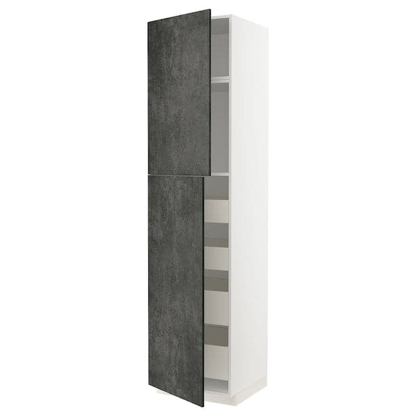 METOD / MAXIMERA - Tall cabinet with 2 doors/4 drawers , 60x60x240 cm