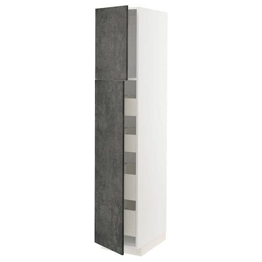 Ikea METOD / MAXIMERA - Mobile alto con 2 ante/4 cassetti , 40x60x200 cm