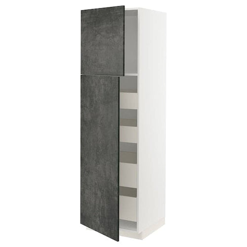 METOD / MAXIMERA - Tall cabinet with 2 doors/4 drawers , 60x60x200 cm