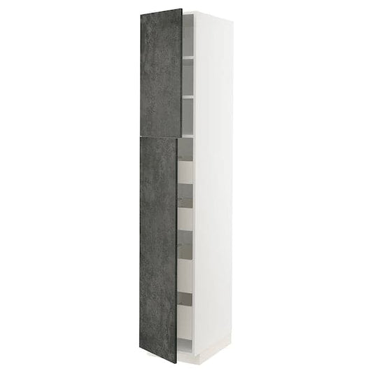METOD / MAXIMERA - Mobile alto con 2 ante/4 cassetti , - best price from Maltashopper.com 09469998