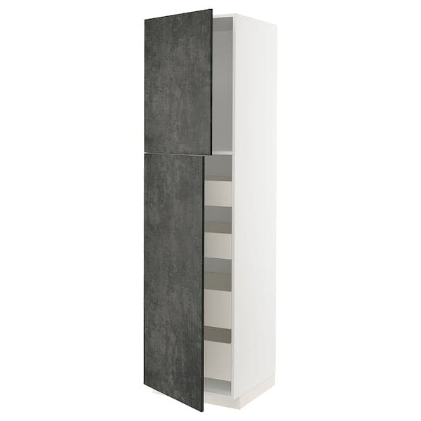 METOD / MAXIMERA - Tall cabinet with 2 doors/4 drawers , 60x60x220 cm