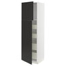 METOD / MAXIMERA hi cab w 2 doors/4 drawers, white/Nickebo matt anthracite, 60x60x200 cm