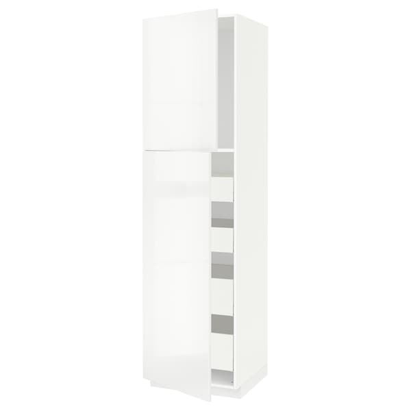 Ikea METOD / MAXIMERA - Hi cab w 2 doors/4 drawers, white/Ringhult white, 60x60x220 cm