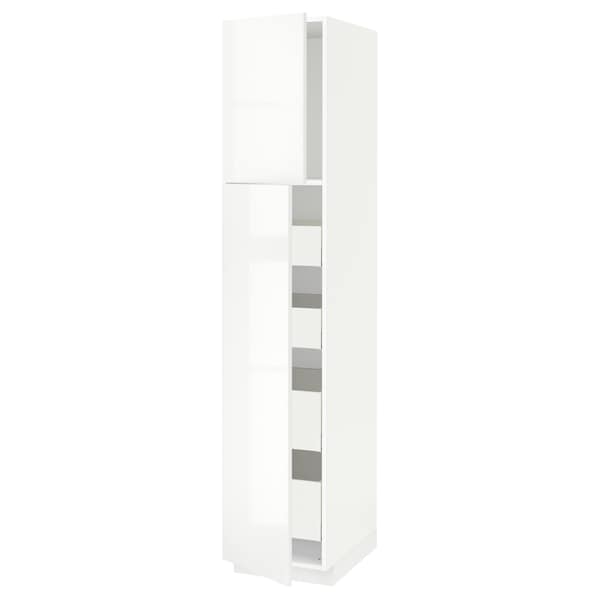 Ikea METOD / MAXIMERA - Hi cab w 2 doors/4 drawers, white/Ringhult white, 40x60x200 cm