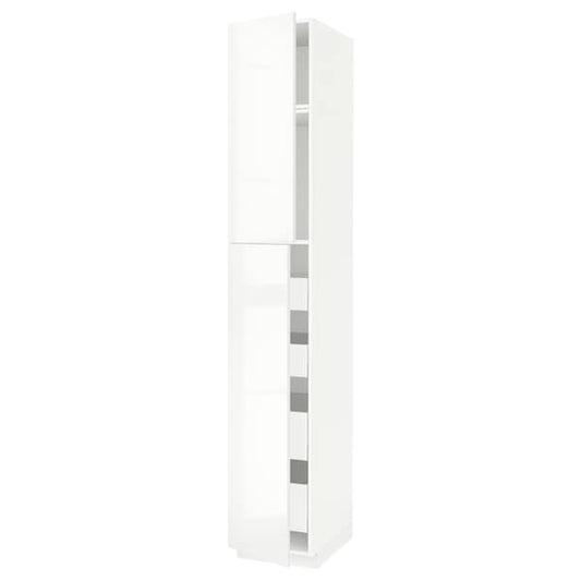 Ikea METOD / MAXIMERA - Hi cab w 2 doors/4 drawers, white/Ringhult white, 40x60x240 cm