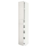 METOD / MAXIMERA hi cab w 2 doors/4 drawers, white/Ringhult light grey, 40x60x240 cm