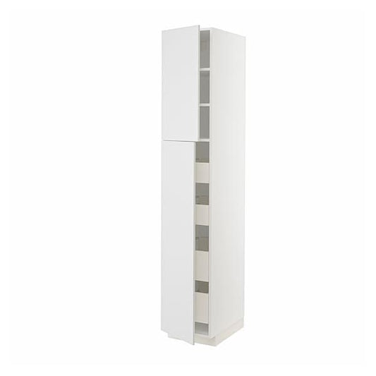 Ikea METOD / MAXIMERA - Hi cab w 2 doors/4 drawers, white/Stensund white, 40x60x220 cm