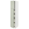 METOD / MAXIMERA hi cab w 2 doors/4 drawers, white/Stensund light green, 40x60x200 cm