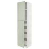 METOD / MAXIMERA hi cab w 2 doors/4 drawers, white/Stensund light green, 60x60x240 cm