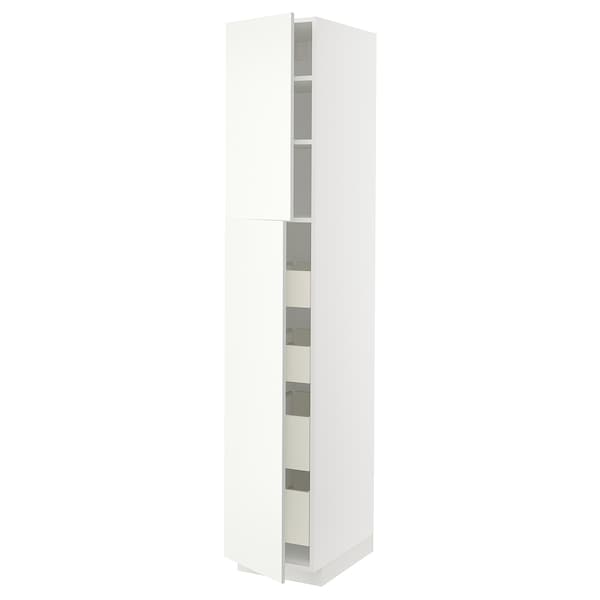 Ikea METOD / MAXIMERA - Hi cab w 2 doors/4 drawers, white/Vallstena white, 40x60x220 cm