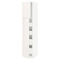 METOD / MAXIMERA hi cab w 2 doors/4 drawers, white/Veddinge white, 40x60x200 cm