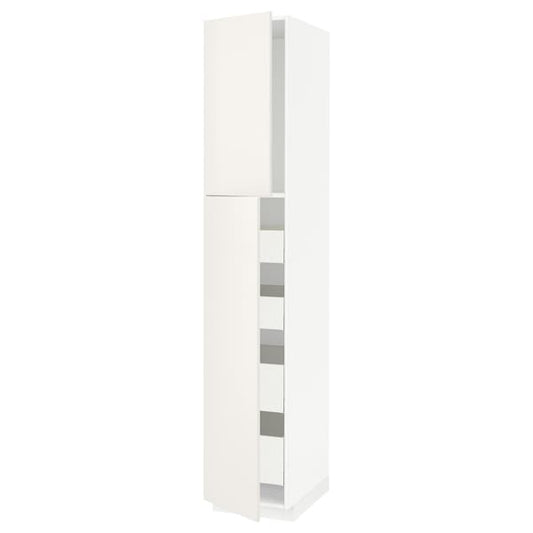Ikea METOD / MAXIMERA - Hi cab w 2 doors/4 drawers, white/Veddinge white, 40x60x220 cm