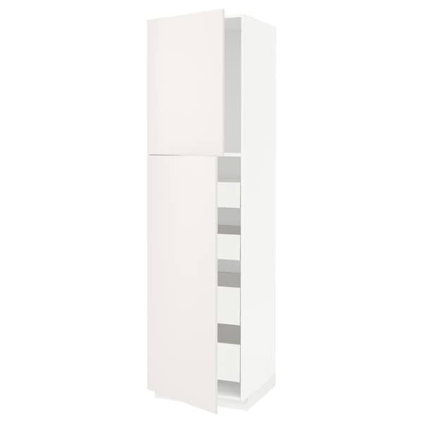 Ikea METOD / MAXIMERA - Hi cab w 2 doors/4 drawers, white/Veddinge white, 60x60x220 cm