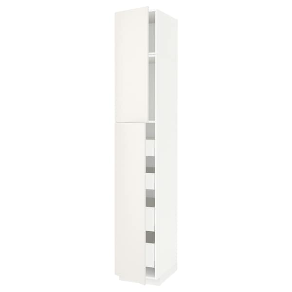 METOD / MAXIMERA - Hi cab w 2 doors/4 drawers, white/Veddinge white, 40x60x240 cm - best price from Maltashopper.com 89462337