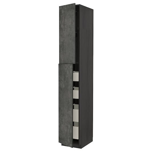 METOD / MAXIMERA - Mobile alto con 2 ante/4 cassetti , 40x60x240 cm - best price from Maltashopper.com 59456088