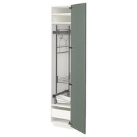 METOD / MAXIMERA - High cabinet with cleaning interior, white/Bodarp grey-green, 40x60x200 cm - best price from Maltashopper.com 99370728