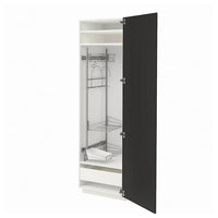 METOD / MAXIMERA - High cabinet with cleaning interior, white/Nickebo matt anthracite, 60x60x200 cm - best price from Maltashopper.com 59497753