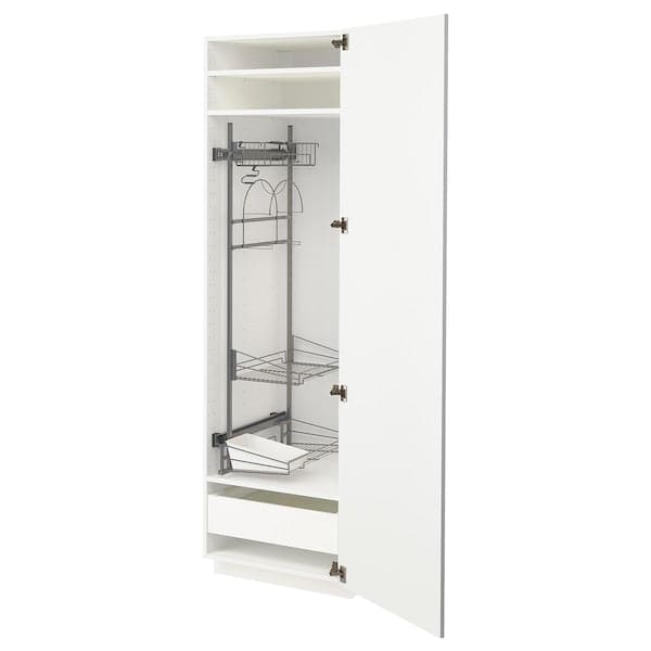 METOD / MAXIMERA - High cabinet with cleaning interior, white/Ringhult white, 60x60x200 cm - best price from Maltashopper.com 39370528