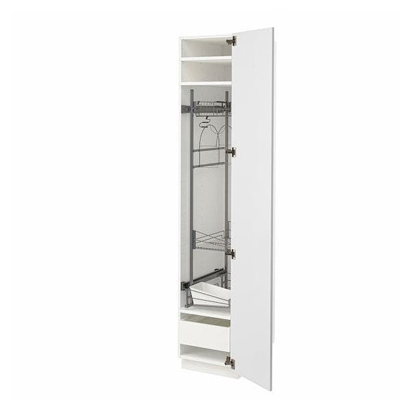 METOD / MAXIMERA - High cabinet with cleaning interior, white/Stensund white, 40x60x200 cm - best price from Maltashopper.com 89409340