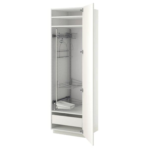 METOD / MAXIMERA - High cabinet with cleaning interior, white/Veddinge white, 60x60x200 cm