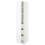 METOD / MAXIMERA high cabinet with drawers, white/Axstad matt white, 40x60x200 cm