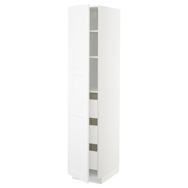 Ikea METOD / MAXIMERA - High cabinet with drawers, white/Axstad matt white, 40x60x200 cm