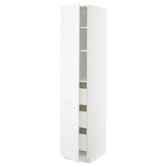 Ikea METOD / MAXIMERA - High cabinet with drawers, white/Axstad matt white, 40x60x200 cm