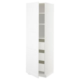 METOD / MAXIMERA high cabinet with drawers, white/Axstad matt white, 60x60x200 cm