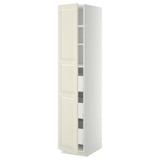 Ikea METOD / MAXIMERA - High cabinet with drawers, white/Bodbyn off-white, 40x60x200 cm