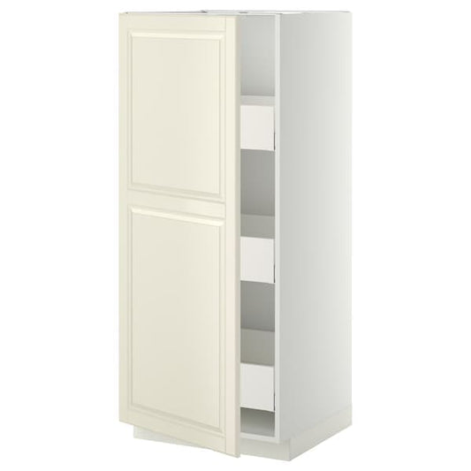 Ikea METOD / MAXIMERA - High cabinet with drawers, white/Bodbyn off-white ,