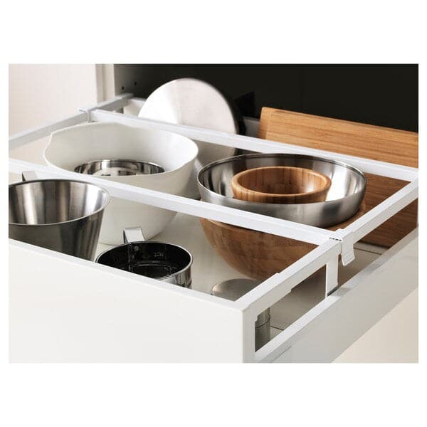 Ikea METOD / MAXIMERA - High cabinet with drawers, white/Bodbyn grey , 60x60x140 cm